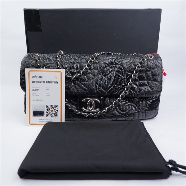 Túi Chanel Classic đen bóng vân hoa có lót form (11773211) sz37 KG+