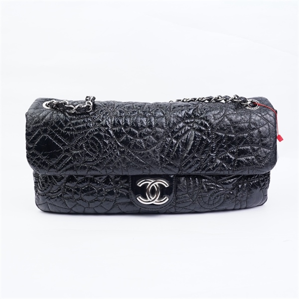 Túi Chanel Classic đen bóng vân hoa có lót form (11773211) sz37 KG+