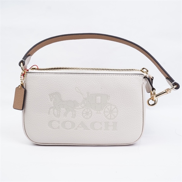 Túi Coach kẹp nách trắng sz19 KG+