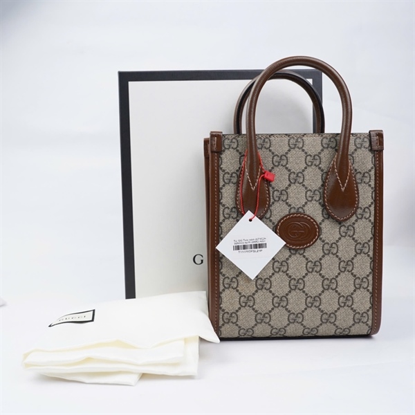 Túi GG Tote xám (671628-325040) sz16 (BMC) KG+