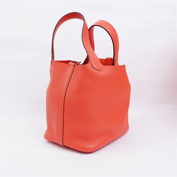 Túi Hermes Picotin cam kèm lót form 1 ổ+ 2 chìa sz19 (MV) KG+