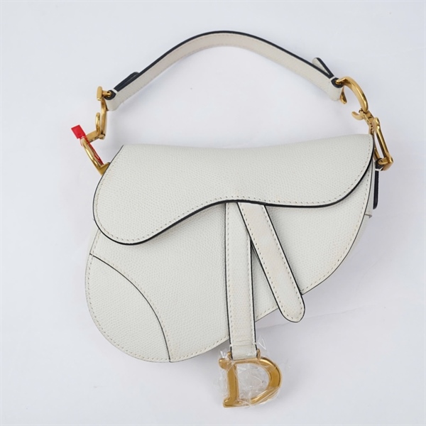Túi Dior Saddle trắng (05-RU-0179) sz13 (miệng túi 17cm) (BMC) KG+