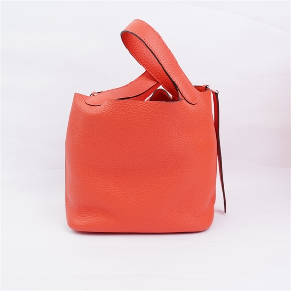 Túi Hermes Picotin cam kèm lót form 1 ổ+ 2 chìa sz19 (MV) KG+