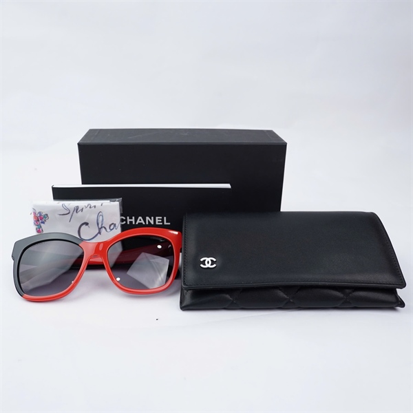 Kính Chanel đỏ đen CH9081 1663S6 (55-17-140) KG+