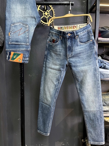 Jean QC Cao Cấp MCC-LD8120 xanh bạc trơn chất vải hè Coolmax