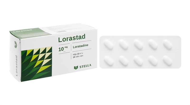 Thuốc Lorastad 10 Tab (Loratadine 10mg) - CTTNHH LD Stellapharm - Chi nhánh 1 (Thầu) - Điều trị dị ứng, nổi mè đay... (Hộp 10 vỉ x 10viên)