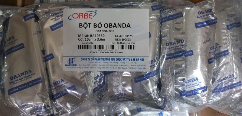 Bột bó OBANDA 10cm x 3,6m (K*12Túi*6cuộn) - VTYT Hà Nội