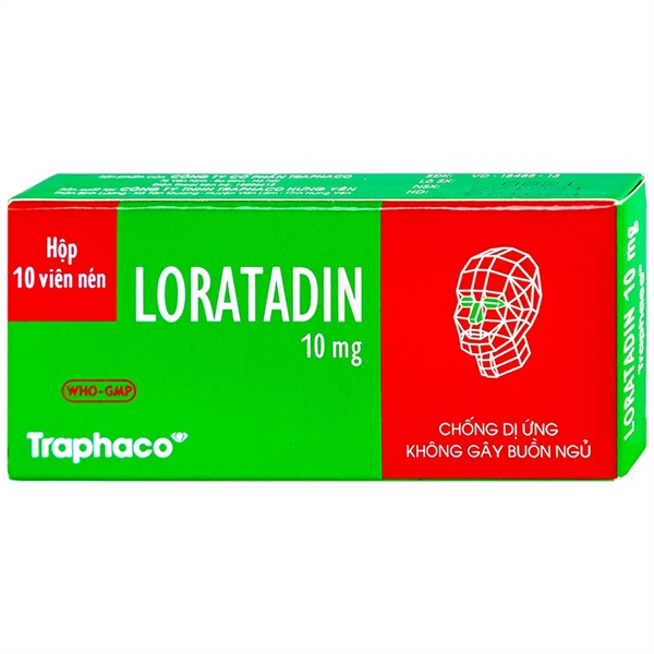 Thuốc Loratadin 10mg - Traphaco - Điều trị viêm mũi dị ứng và mè đay...( Hộp*10viên)