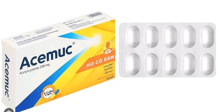 Thuốc Acemuc 200mg Sanofi Long đờm, tiêu nhầy, giảm ho Hộp 3 vỉ x 10 viên