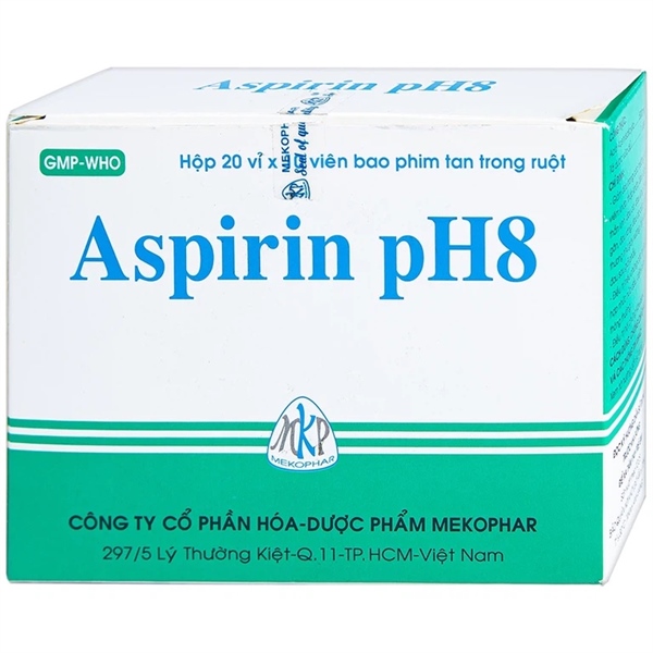 Thuốc Aspirin pH8 (Acid acetylsalicylic 500mg) (Hộp 20 vỉ x 10 viên) - Mekophar