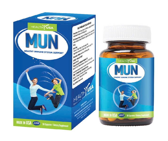 MUN (Tăng thể lực, giảm viêm nhiễm) (Lọ*30viên) - Healthy USA