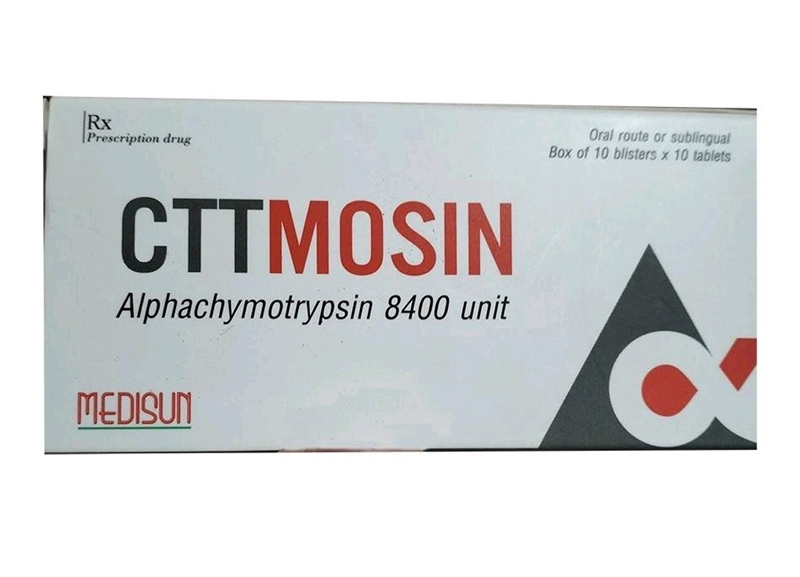 Thuốc CTT MOSIN 8400 UI Medisun Điều trị phù nề sau chấn thương, phẫu thuật, bỏng (Hộp*10vỉ*10viên)
