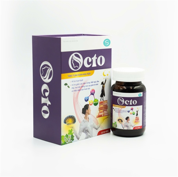 Viên nang mềm Octo Tradiphar Giúp tăng tuần hoàn máu não (Lọ 50 viên)