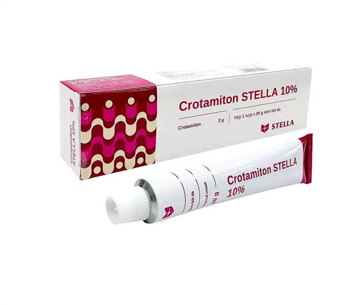 Kem bôi da Crotamiton Stella 10% hỗ trợ điều trị ghẻ, ngứa (Tub 20g)