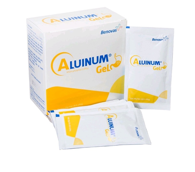 Thuốc Aluinum Gel Benovas Điều trị triệu chứng tăng tiết acid dạ dày (Hộp 20 gói x 20g)