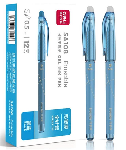 Bút Gel Xóa Được 0.5 mm - Deli SA108 - Mực Xanh