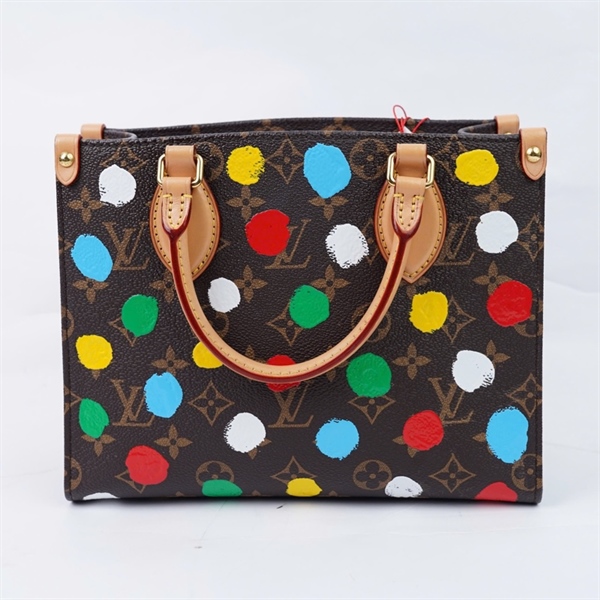 Túi LV Onthego hoa nâu chấm bi kèm ví sz25 (LU)+