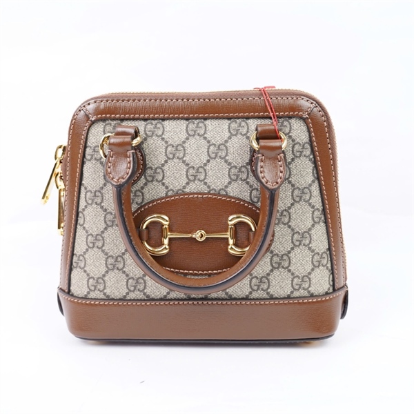 Túi GG 1955 Horsebit xám viền nâu (C034297590) sz20 (BMC) KG+