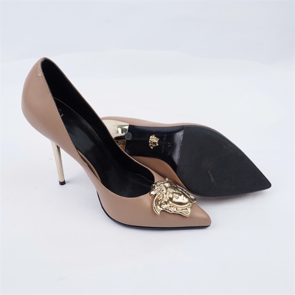Giày Versace nâu cao 11p sz36 (BQ) KG+