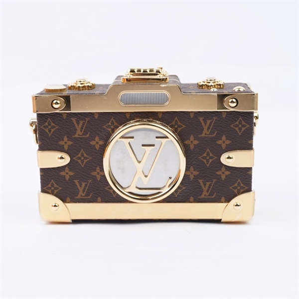 Túi LV Pic Trunk hoa nâu 2 strap kèm túi da sz14 (LU)+