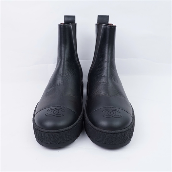 Giày Chanel boot đen sz38 (BQ) KG+