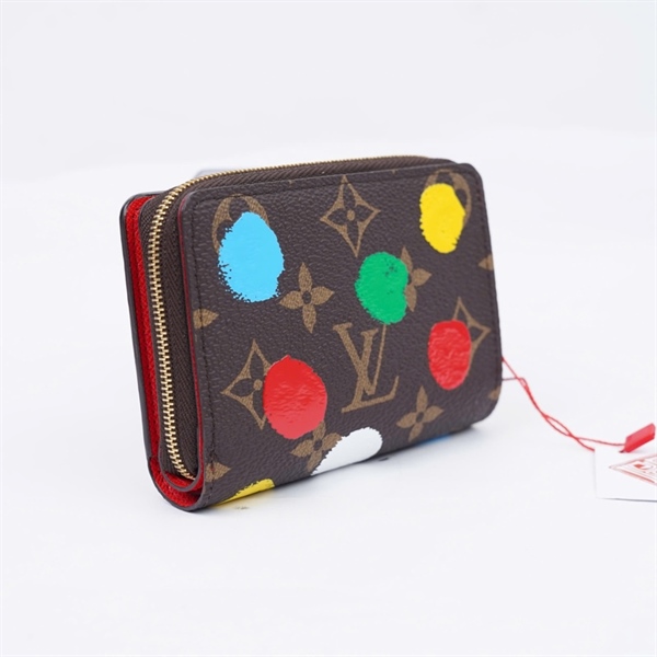 Ví LV hoa nâu gập 2 chấm bi (LU)+