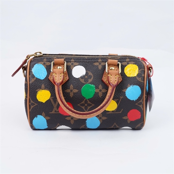 Túi LV Speedy hoa nâu chấm bi sz16 (LU)+