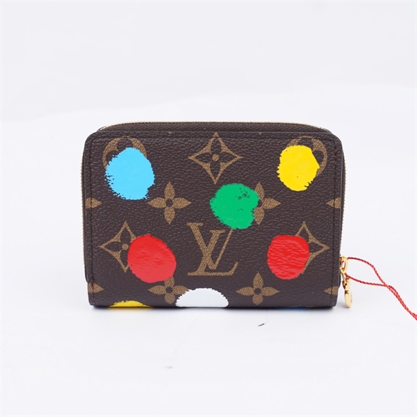 Ví LV hoa nâu gập 2 chấm bi (LU)+