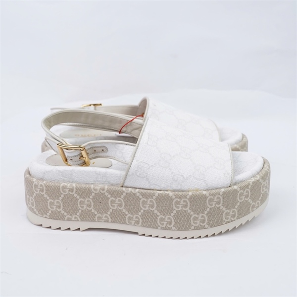 Giày GG trắng có quai cao 5p sz34.5 (BQ) KG+
