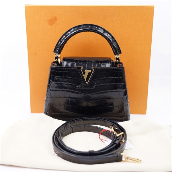 Túi LV Capu đen cá sấu sz20 (BMC) KG+