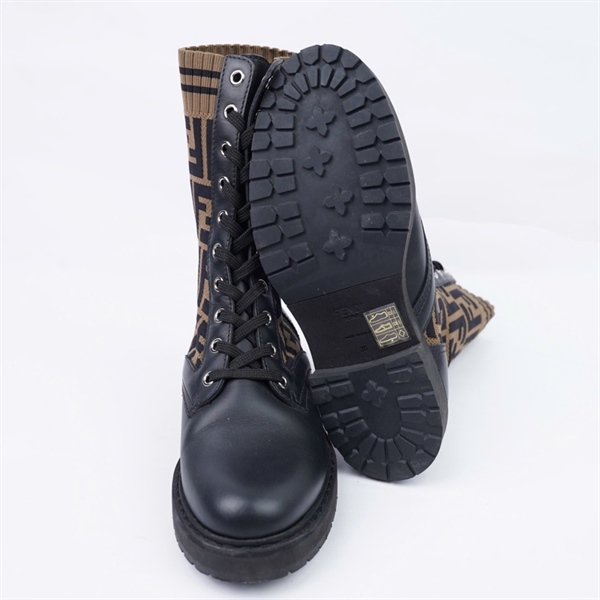 Giày Fendi boot nâu sz35 (BQ) KG+