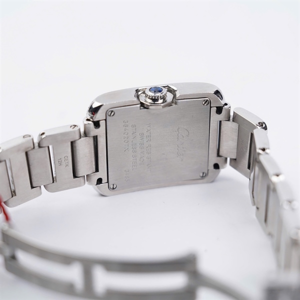 Đồng hồ Cartier bạc đính kim (364020TX) sz24 (HC) KG+