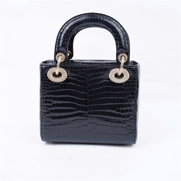 Túi Dior Lady đen da cá sấu (21-MA-0128) szmini (HC) KG+ 2024