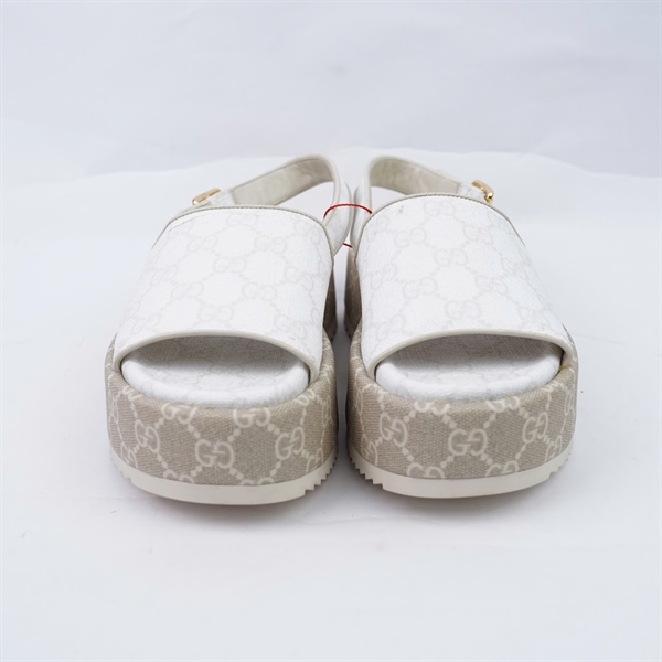 Giày GG trắng có quai cao 5p sz34.5 (BQ) KG+