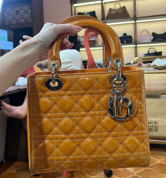 Túi Dior Lady cam (16-BO-0192) szM (LU) +