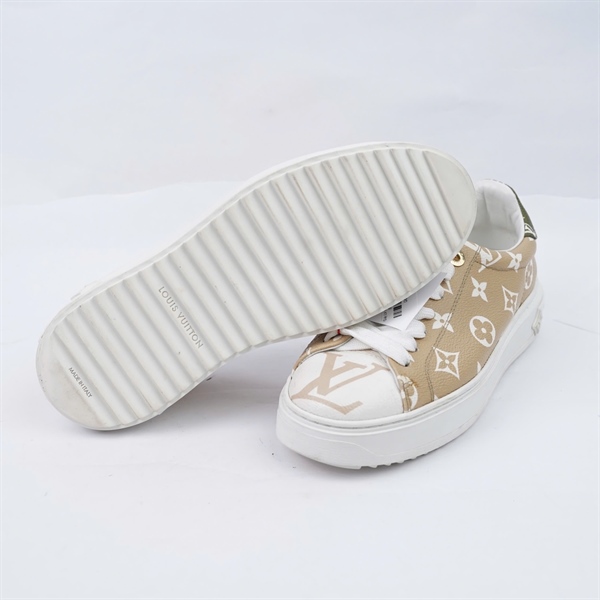 Giày LV nâu hoa trắng sz37 (BQ) KG+