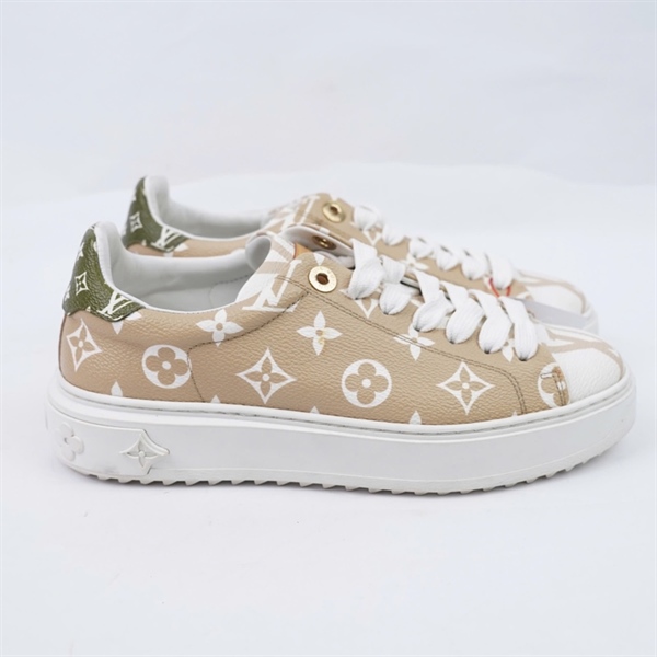 Giày LV nâu hoa trắng sz37 (BQ) KG+