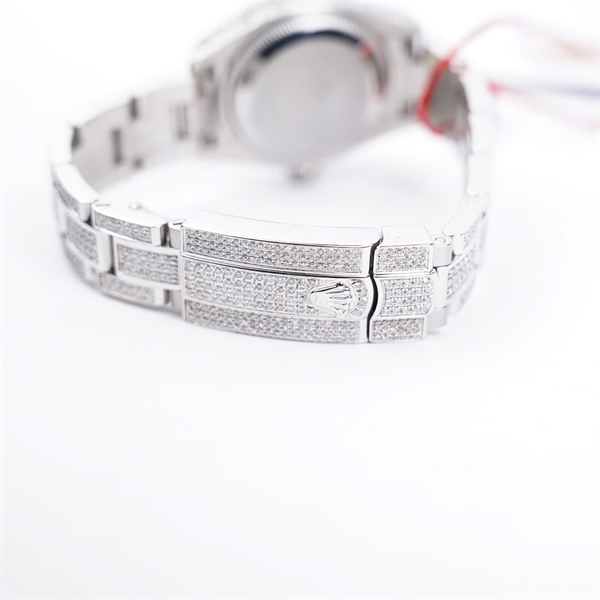 Đồng hồ Rolex bạc full đính kim, kim màu (898885A8) sz28 (HC) KG+