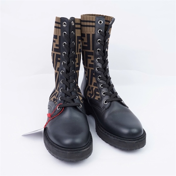 Giày Fendi boot nâu sz35 (BQ) KG+