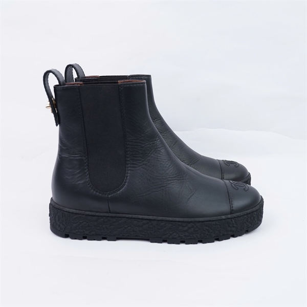 Giày Chanel boot đen sz38 (BQ) KG+