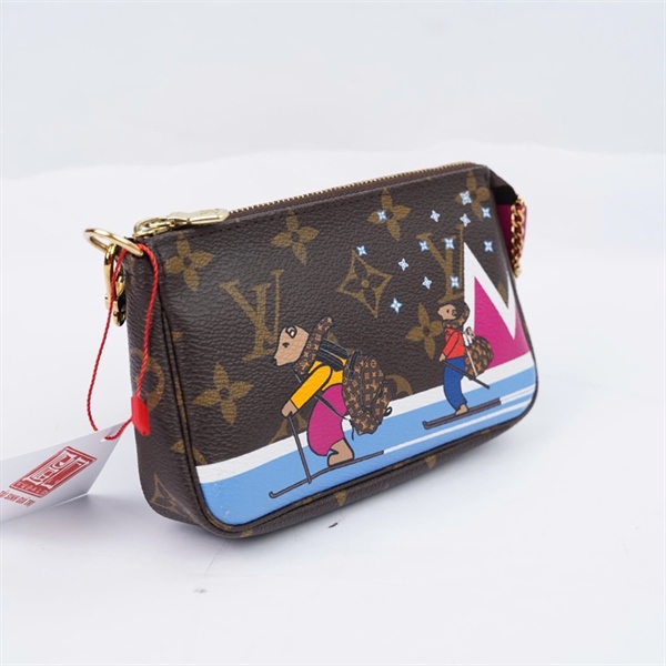 Túi LV hoa nâu in hình gấu (SF3178) sz14 (LU)+