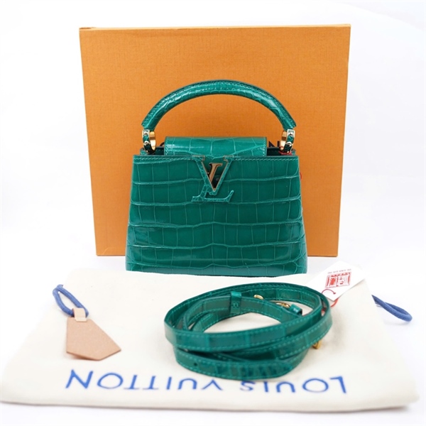 Túi LV Capu xanh lá da cá sấu sz20 (BMC) KG+