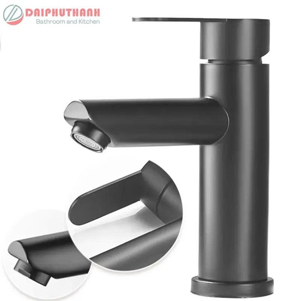 Vòi lavabo nóng lạnh 6616 đen (I)
