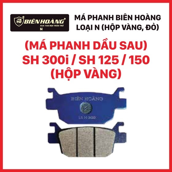 [SH sau] - Má phanh đĩa sau SH 300 i / SH 125/ SH 150 (N, vàng) (Biên Hoàng)