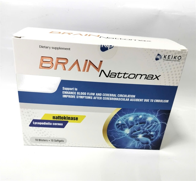 Viên uống Brain Nattomax (H*10vỉ*10viên nang mềm) - Keiko Giúp hoạt huyết, tăng cường tuần hoàn mãu não
