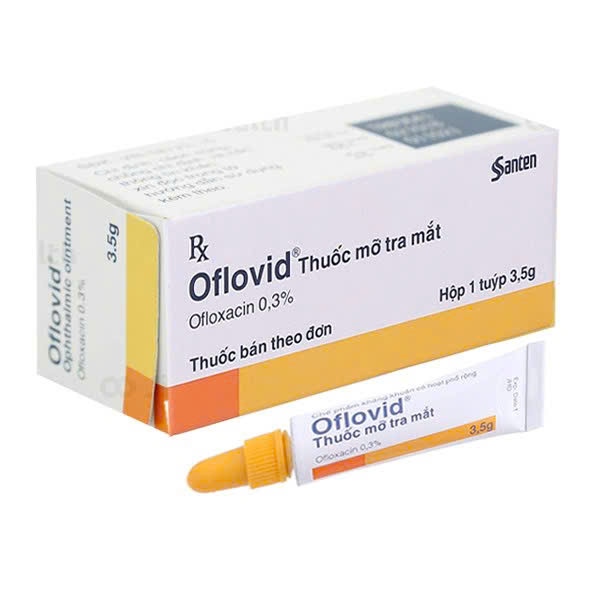 Thuốc mỡ tra mắt Oflovid 0,3% (Tube 3.5g) - Santen điều trị viêm bờ mi, viêm túi lệ, lẹo, viêm kết mạc, viêm sụn mi