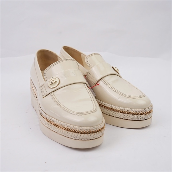 Giày Chanel trắng cao 5p sz38 (BQ) KG+
