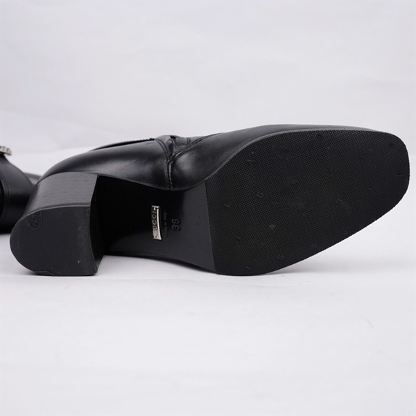 Giày GG boot đen cao 7p sz36 (BQ) KG+