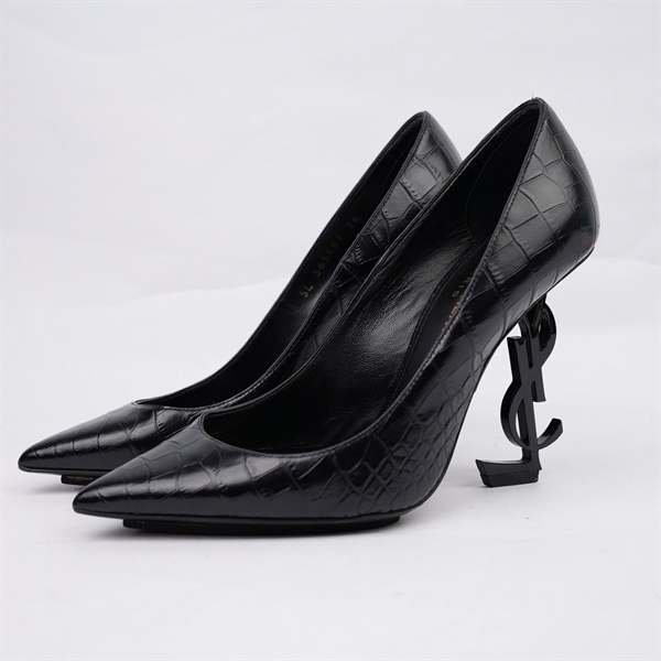 Giày YSL vân đen cao 11p sz36 (BQ) KG+