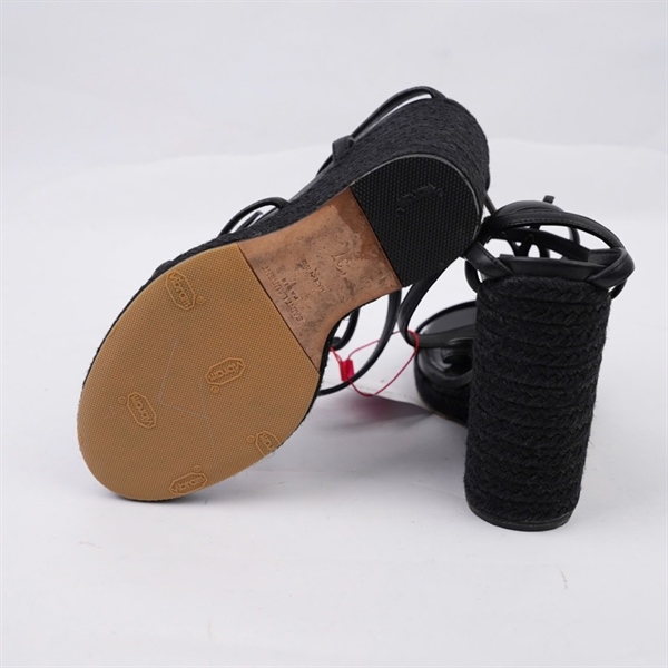 Giày YSL đen cao 11p sz37 (BQ) KG+